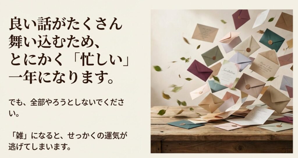 2026年の九紫火星は、とにかく忙しい1年になる。