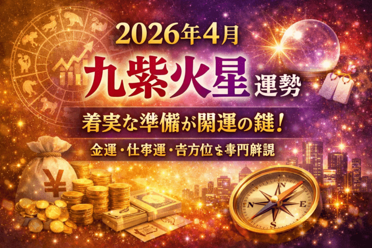 2026年4月 九紫火星 運勢｜変化の波を乗り越える！停止と再開の開運ガイド | 九星気学運勢ナビ