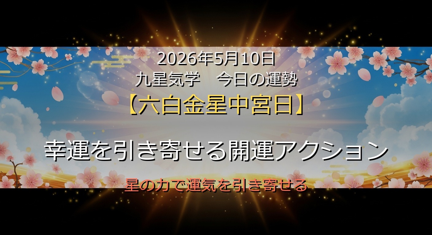 2026年5月10日 九星気学 今日の運勢