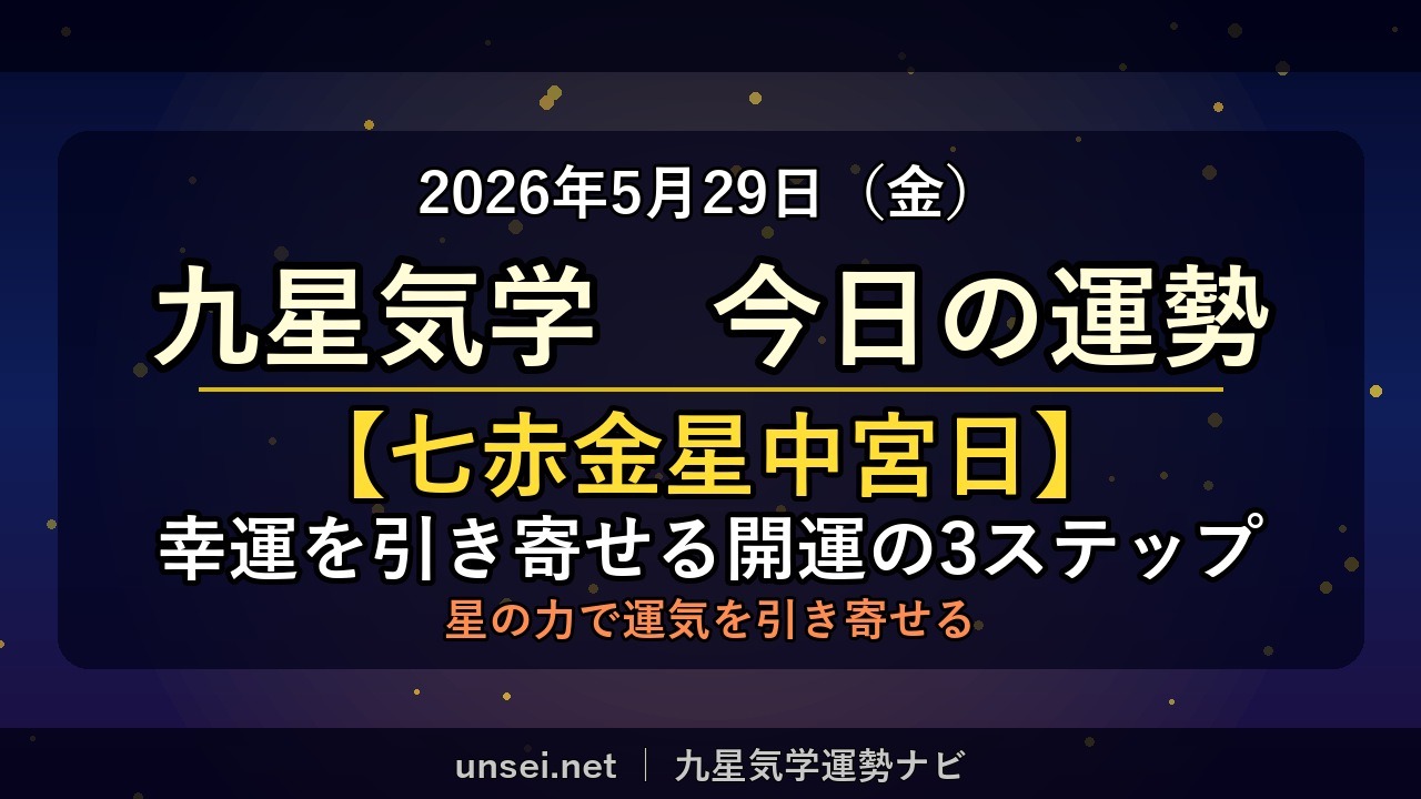 2026年5月29日 九星気学 今日の運勢